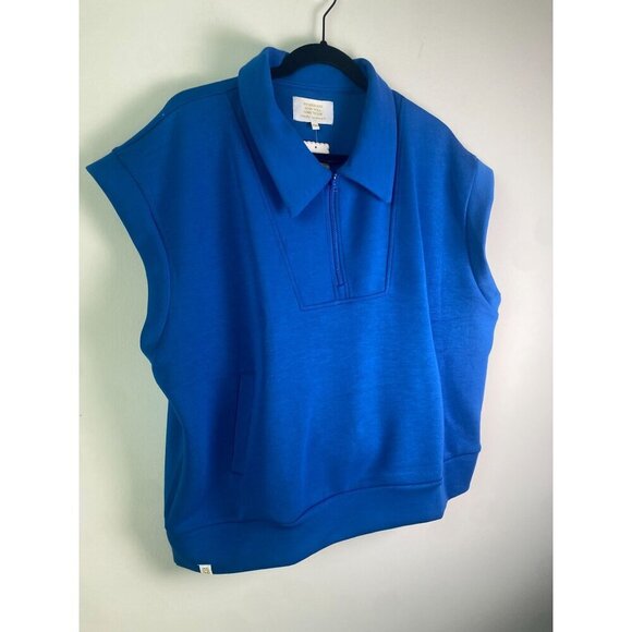 Simply Southern NWT Tess Quarter Zip Short Sleeve Pullover In Royal Size XXL - Picture 2 of 8